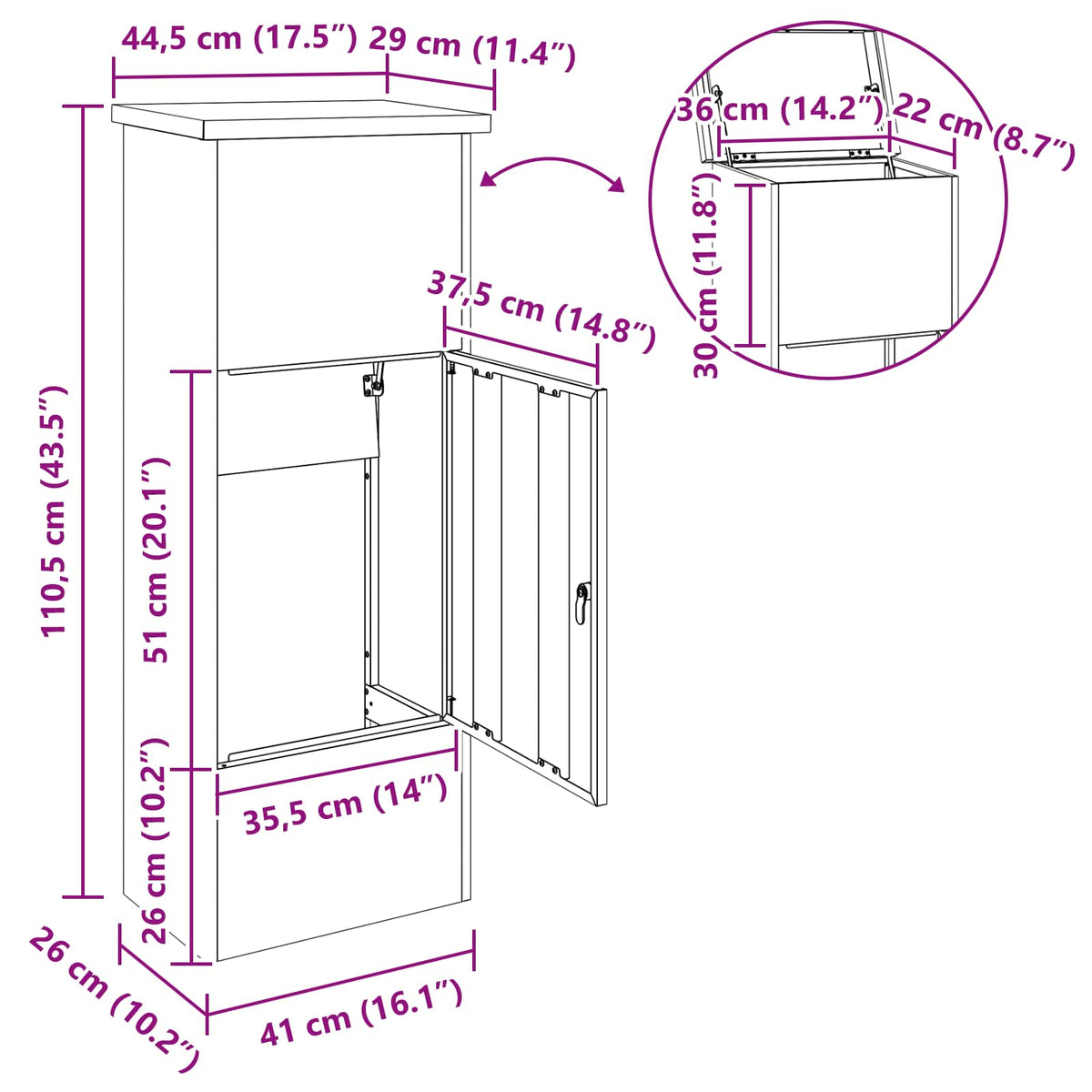 Boîte de dépôt de colis Norin – Acier inoxydable